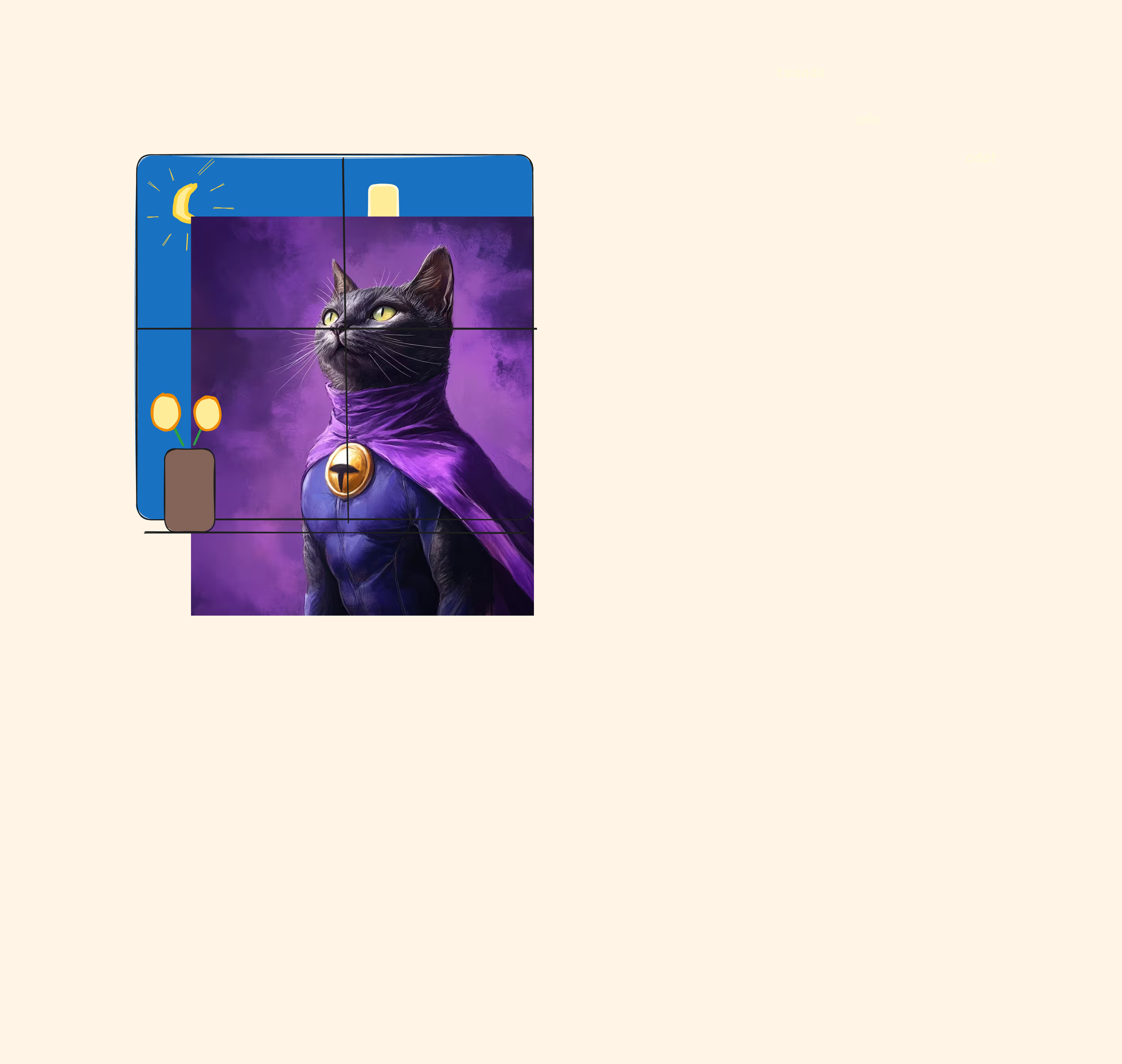 A window with a picture of a cat